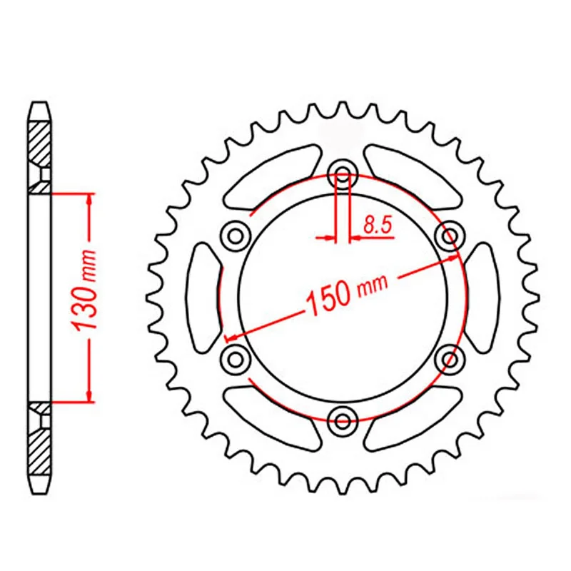 Cycling padded pants-MTX 245/2 Steel Rear Sprocket #520 (45T) (11-428-45)