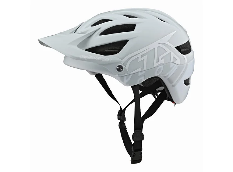 Bicycle rear fender-Troy Lee Designs A1 MIPS MTB Helmet - Classic - Light Gray-White - 2021