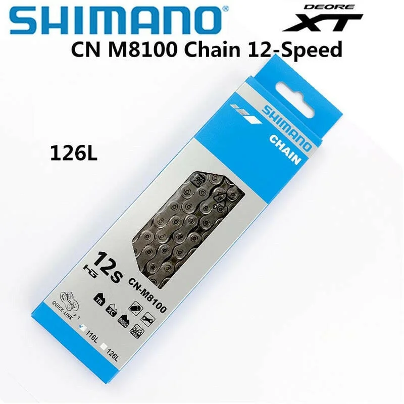 Bicycle front rack-SHIMANO DEORE CN M6100 XT M8100 SLX M7100 DEORE M6100 Chain 12s MTB Bicycle Chain 116L 124L 126L 118/126 Link WITH QUICK LINK