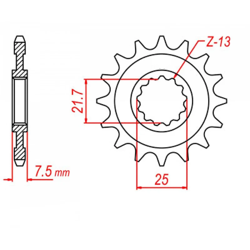 Bicycle tire levers-MTX 1536 Steel Front Sprocket #520 (14T) (10-536-14)