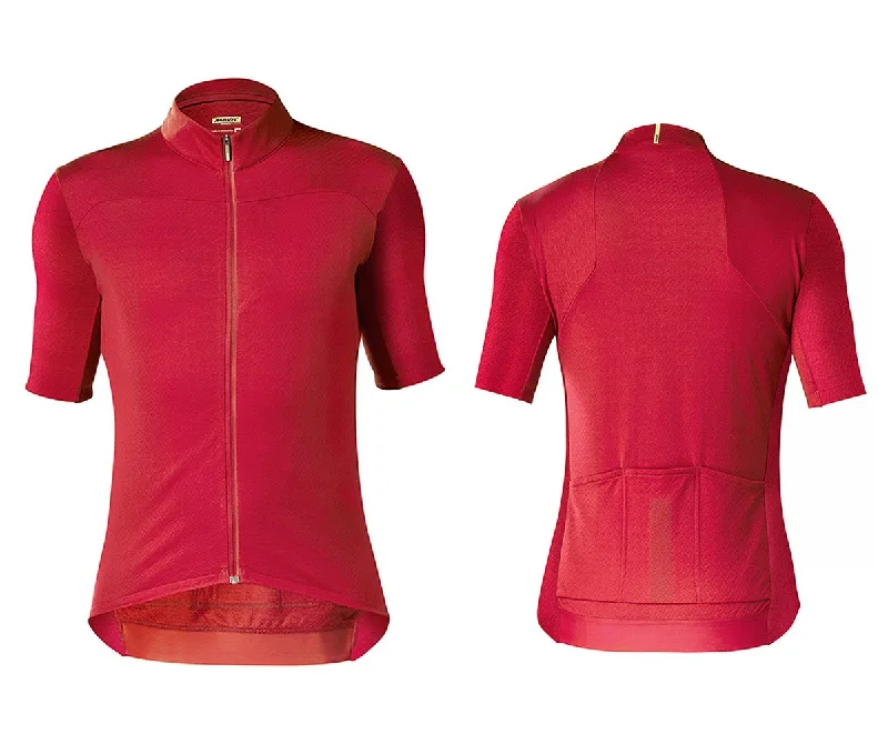 Bicycle handlebar mount-Mavic Essential Merino Short Sleeve Road Jersey - Red