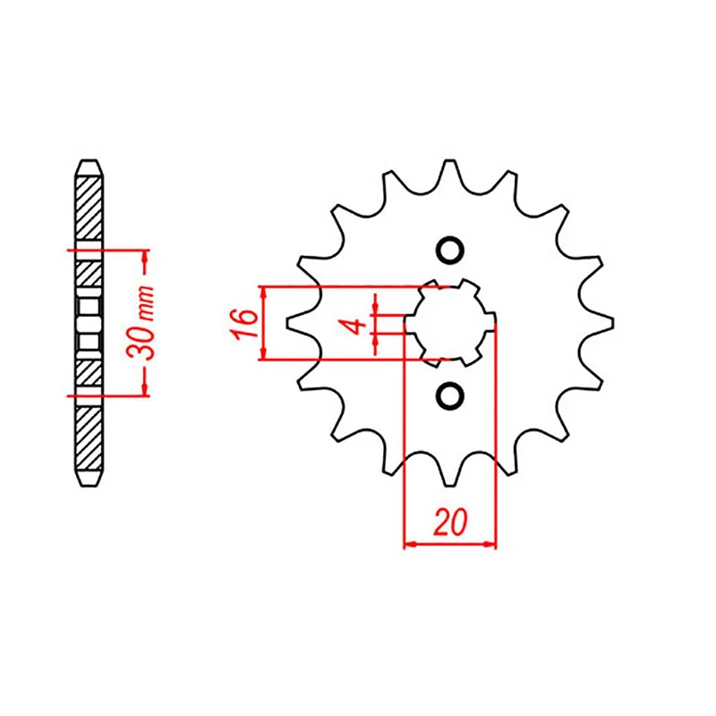 Bike tire gauge-MTX 548 Steel Front Sprocket #428 (14T) (10-132-14)