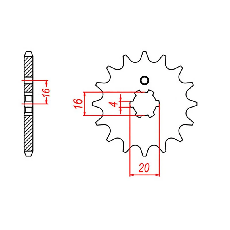 Bicycle rear rack-MTX 546 Steel Front Sprocket #420 (15T) (10-517-15)