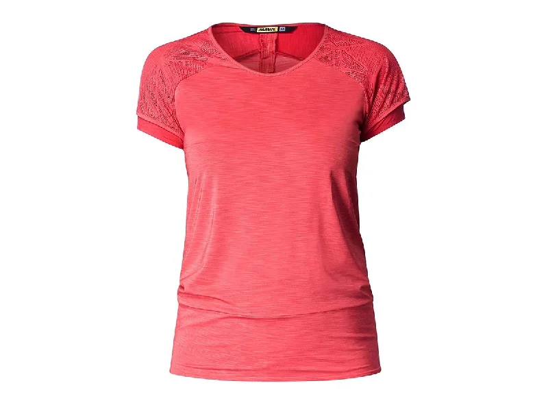 Bike tire tread-Mavic Echappée Short Sleeve MTB Jersey - Womens - Cayenne-Red