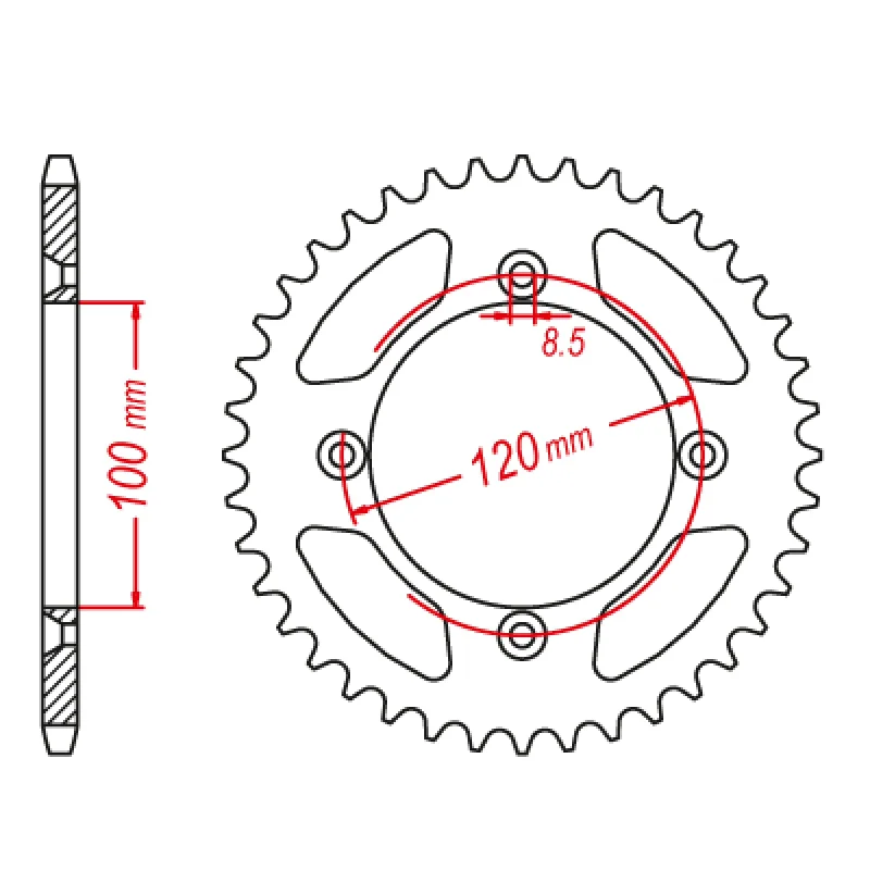 Cycling headlight LED-MTX 798 Steel Rear Sprocket #420 (420 Conversion) (46T) (11-02B-46)