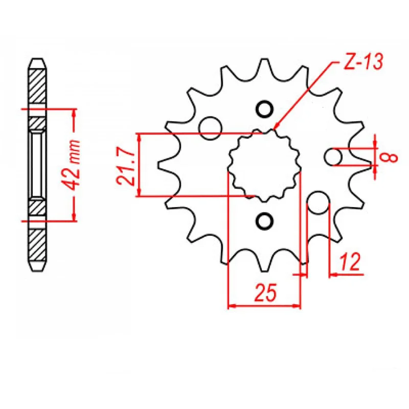 Bicycle tire liner-MTX 519 Steel Front Sprocket #530 (18T) (10-169-18)