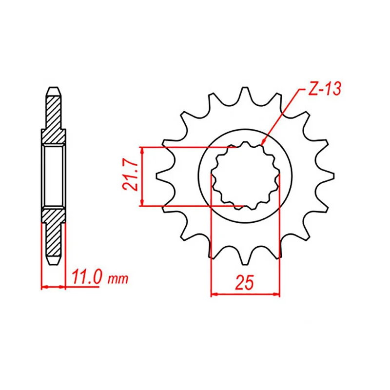 Bicycle chain tool-MTX 580 Steel Front Sprocket #530 (15T) (10-1AE-15)