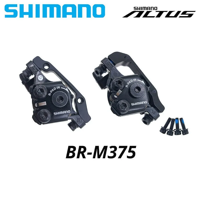 Road bike pedals-Shimano BR-M375 Mechanical Disc Brake Calipers for Acera Alivio Deore with Resin Pads M375 Caliper W/N