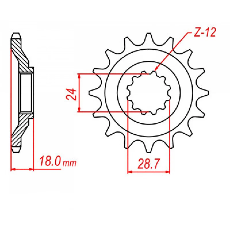 Bicycle tool kit-MTX 516 Steel Front Sprocket #520 (14T) (10-126-14)