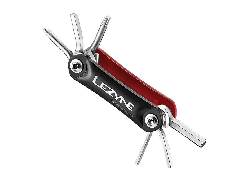 Bicycle handlebar tape-Lezyne RAP-6 Multi Tool - Red-Black