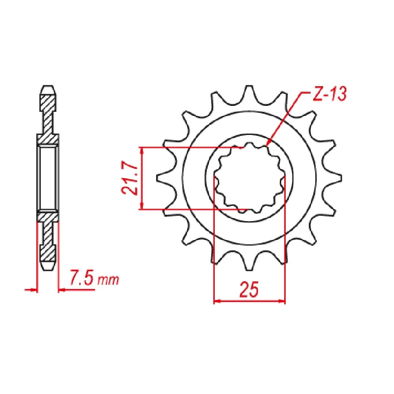 Mountain bike saddle-MTX 1536 Steel Front Sprocket #520 (15T) (10-536-15)