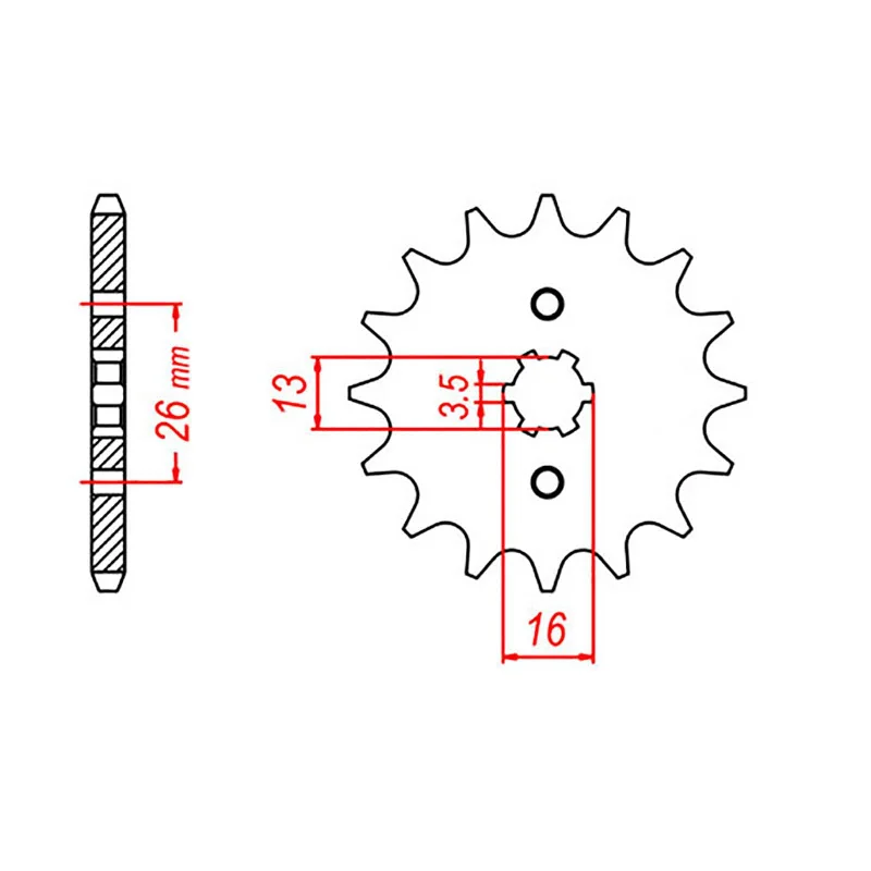 Bike wheel truing-MTX 563 Steel Front Sprocket #420 (12T) (10-257-12)