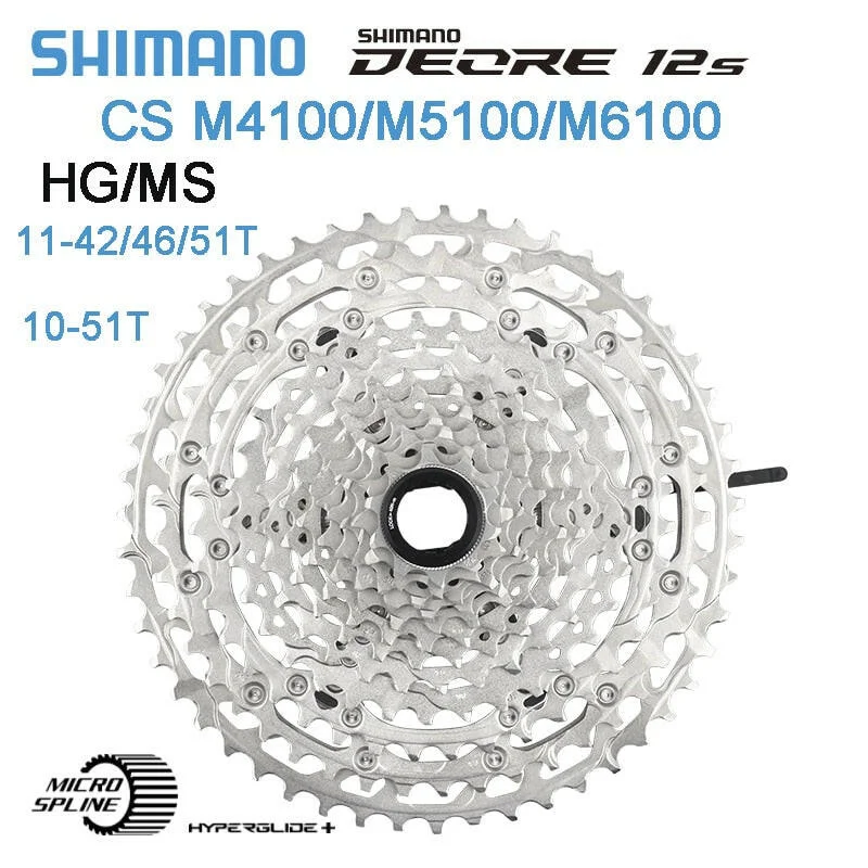 Bike wheel reflectors-SHIMANO DEORE M4100/M5100/6100 10/11/12v Cassette Sprocket CS-M4100/M5100/6100 10-12 Speed K7 for MTB bike Original Parts