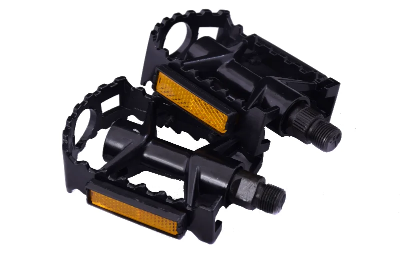 Bicycle odometer speed-Anodised Black Alloy 9-16" MTB Pedals One Piece Lightweight Boron Axle 50% OFF RRP