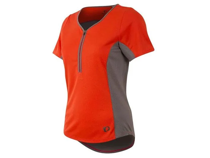 Cycling neck gaiter-Pearl Izumi Canyon Short Sleeve MTB Jersey - Womens - Poppy Red-Smoked Pearl