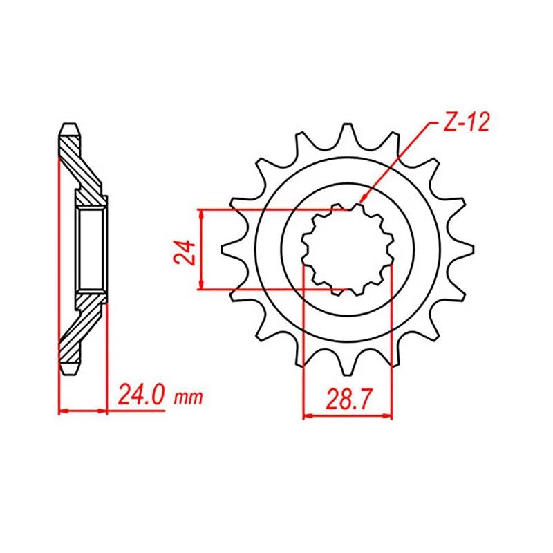 Cycling padded shorts-MTX 528 Steel Front Sprocket #530 (17T) (10-162-17)