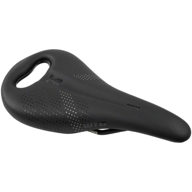 Cycling safety tape-WTB Devo PickUp Medium Fusion Form Saddle - Titanium Rail - Black