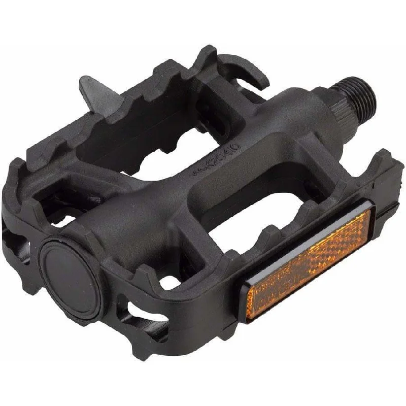 Bicycle chain cleaner-Mountain Basic Heavy-Duty Pedals - Platform Plastic 1/2" Black