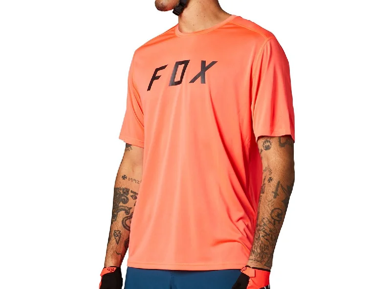 Cycling fingerless gloves-Fox Racing Ranger Short Sleeve MTB Jersey - Fox - Atomic Punch