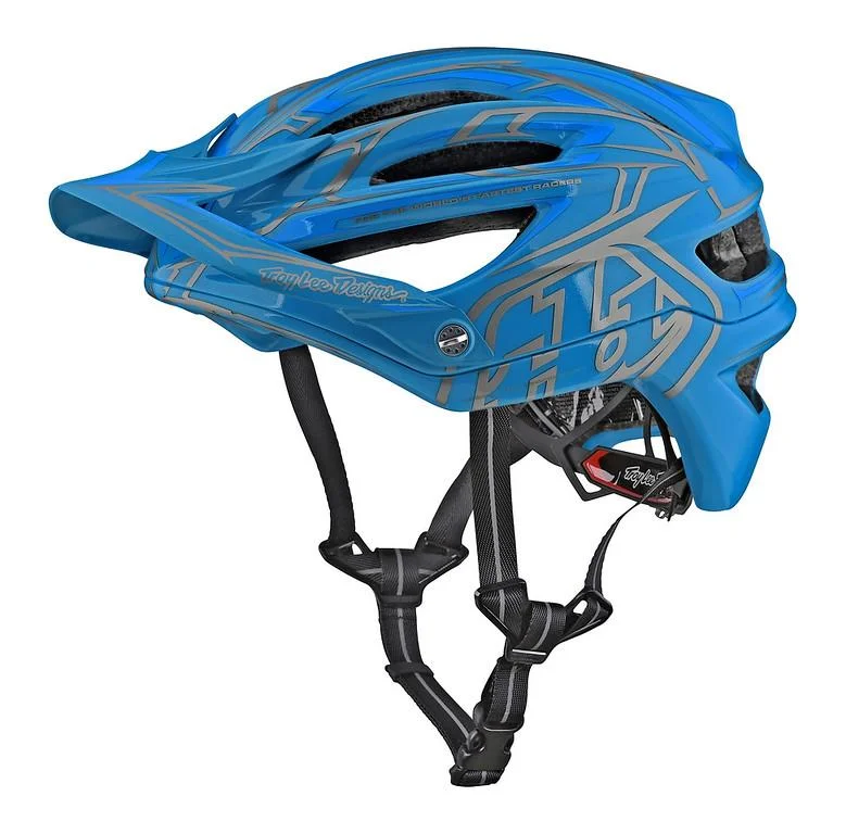 Cycling headlight LED-Troy Lee Designs A2 MIPS MTB Helmet - Pinstripe 2 - Ocean - 2018