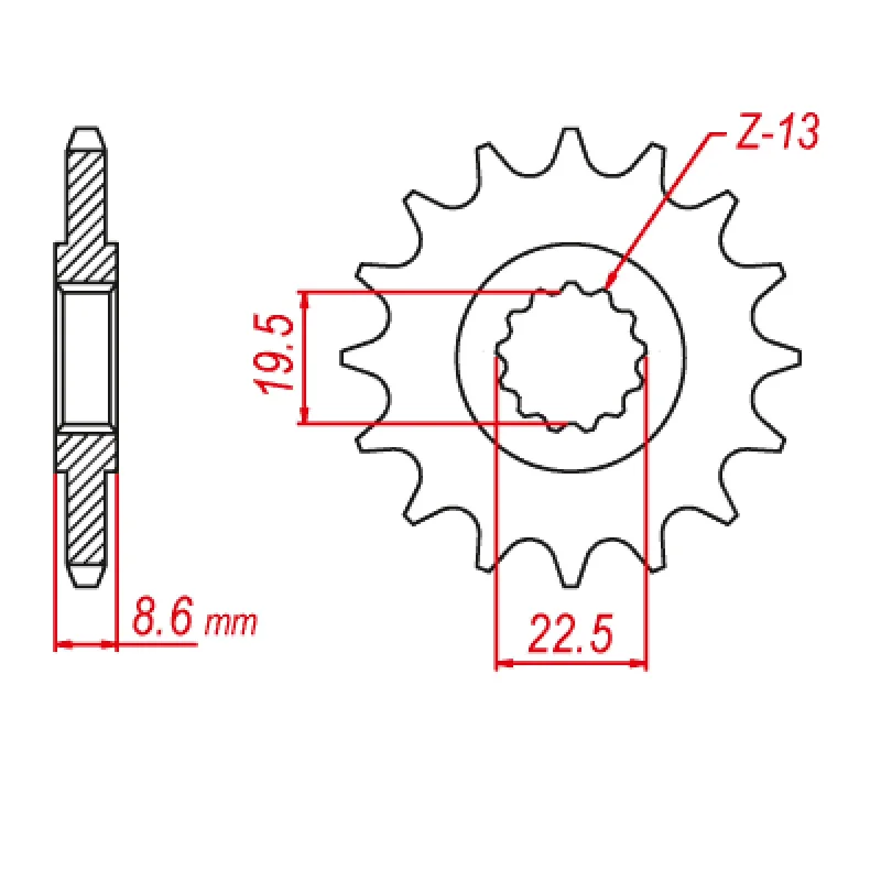 Cycling knee warmers-MTX 1447 Steel Front Sprocket #520 (14T) (10-48H-14)