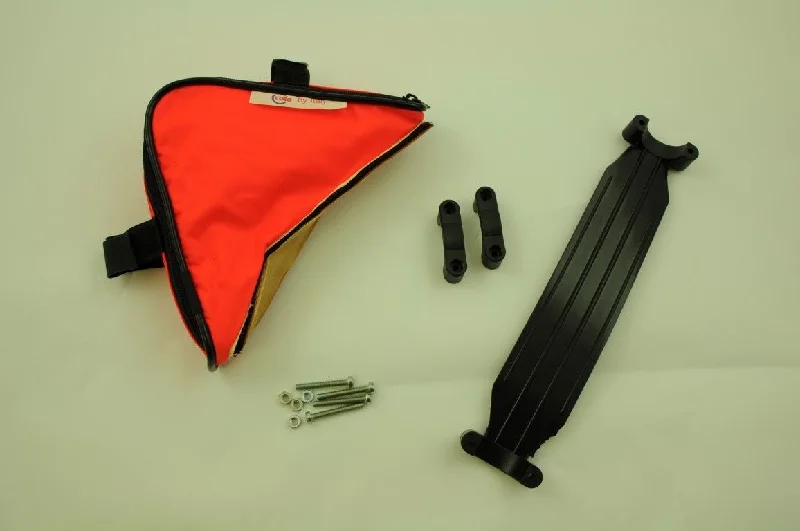 Cycling padded vest-TRIANGLE TOOL BIKE FRAME BAG POUCH + SHOULDER STRAP CARRY YOUR BIKE NEON RED