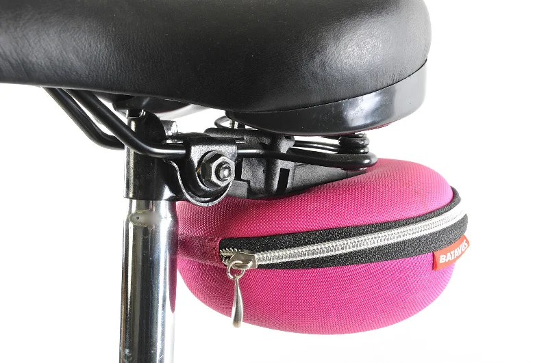 Bicycle storage hook-LDS BIKE PINK SADDLE BAG PROPER GIRLIE CLAMSHELL TYPE CLIP ON-OFF QUICK RELEASE