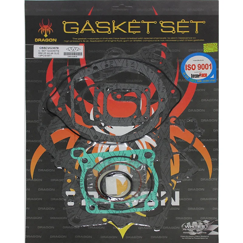 Bicycle derailleur cable-Whites Complete Gasket Set Suzuki RM125 \'92-\'96