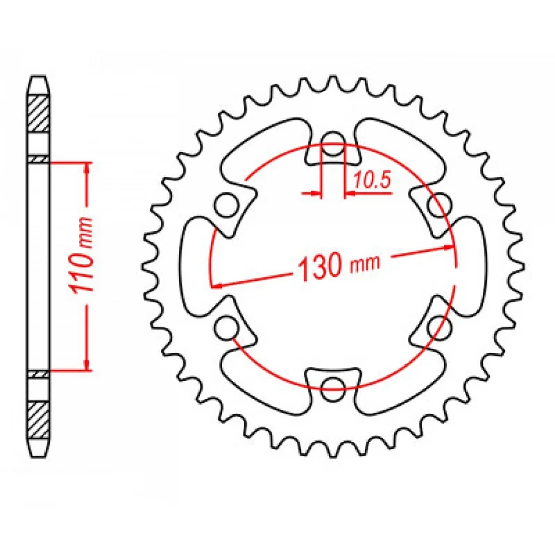 Cycling rain cover-MTX 1421 Steel Rear Sprocket #530 (40T) (11-421-40)