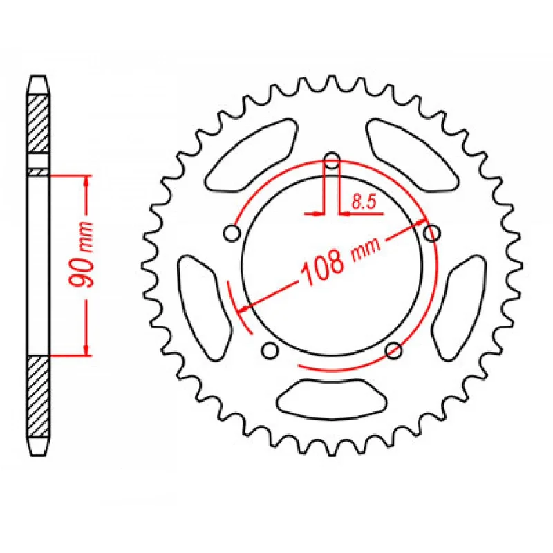 Bicycle storage hook-MTX 1022 Steel Rear Sprocket #530 (40T) (11-1022-40)