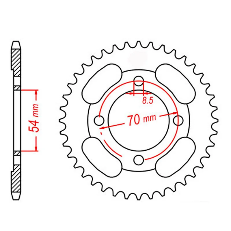 Mountain bike tires-MTX 263 Steel Rear Sprocket #428 (45T) (11-059-45)