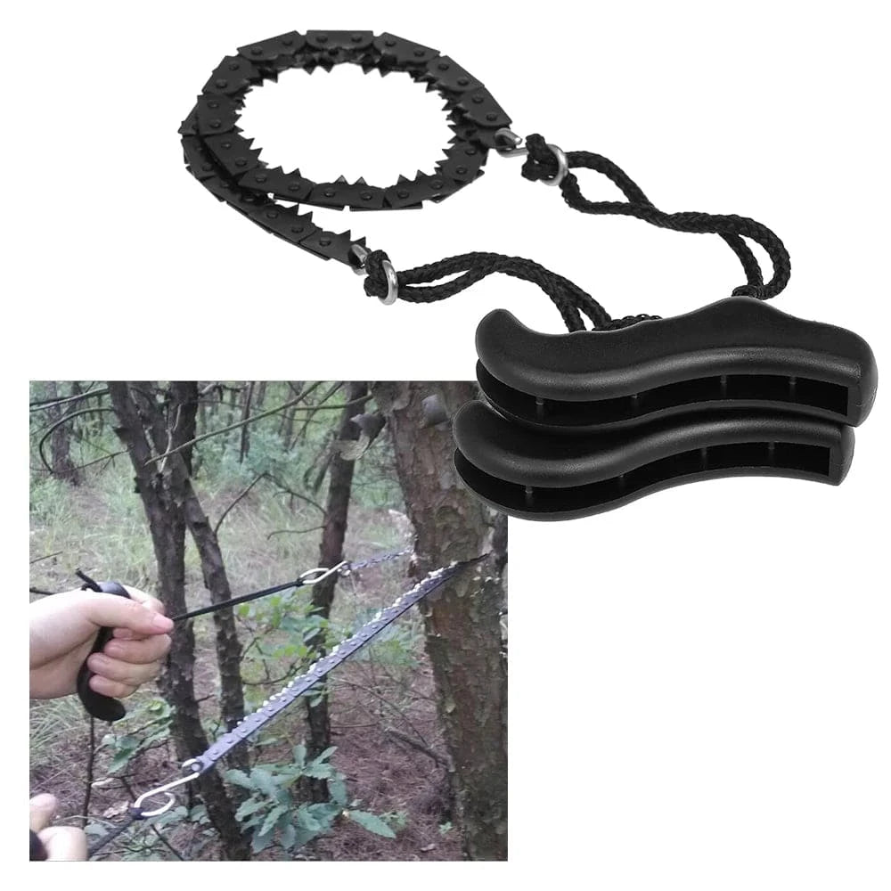 Bicycle spoke wrench-Folding Chain Saw Jagged Chainsaw Manual Steel Wire Saw Hand Camping Hiking Hunting Emergency Survival Wire Saw Outdoor Tool