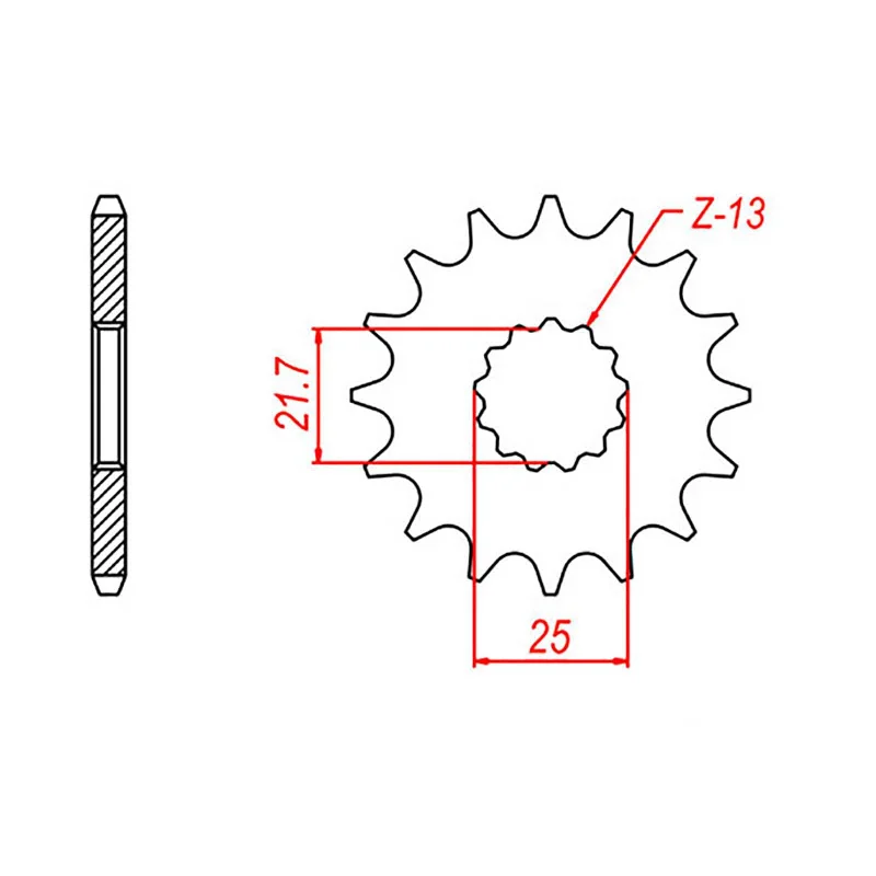 Bicycle cargo trailer-MTX 520 Steel Front Sprocket #525 (17T) (10-156-17)