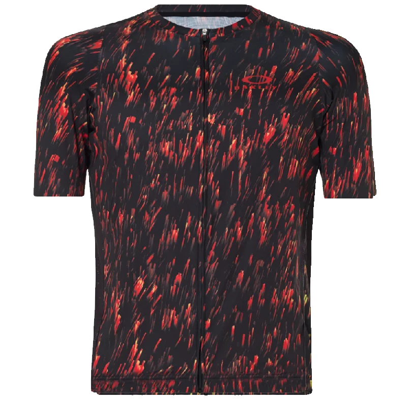 Bicycle LED lights-Oakley Endurance 2.0 Short Sleeve Road Jersey - Red Line Dots