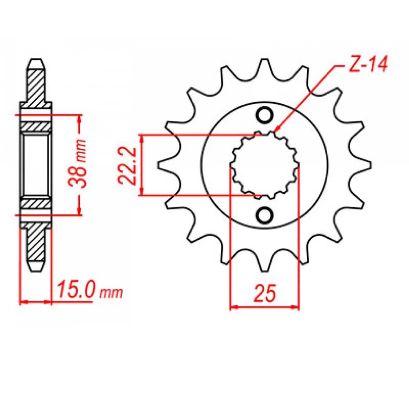 Road bike grips-MTX 737 Steel Front Sprocket #520 (15T) (10-737-15)