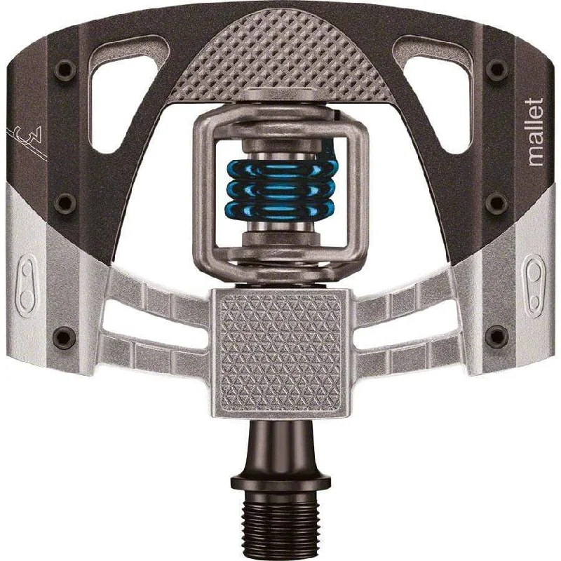 Cycling safety tape-Crankbrothers Mallet 3 Pedals - Dual Sided Clipless Platform Aluminum 9/16" Raw /BLK/Blue