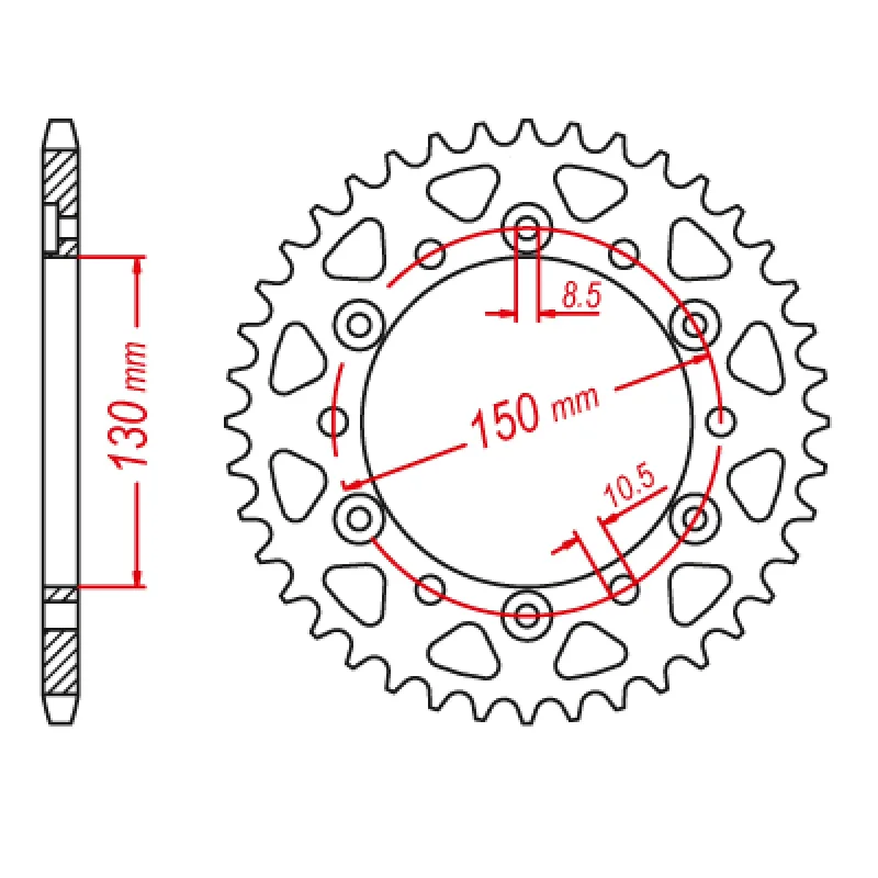 Cycling padded vest-MTX 245/3 Steel Rear Sprocket #520 (47T) (11-MG3-47)