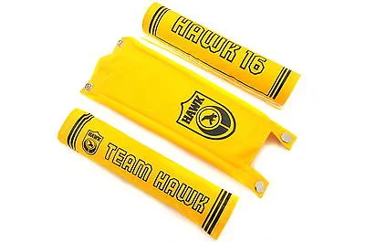 Bicycle chain tool-OLD SCHOOL BMX HAWK 3 PIECE YELLOW FRAME PAD SET GENUINE NOS MADE IN 80's