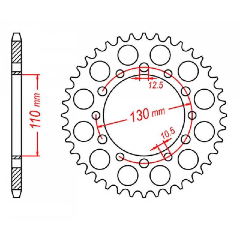 Bike wheel lights-MTX 1486 Steel Rear Sprocket #520 (44T) (11-K32-44)