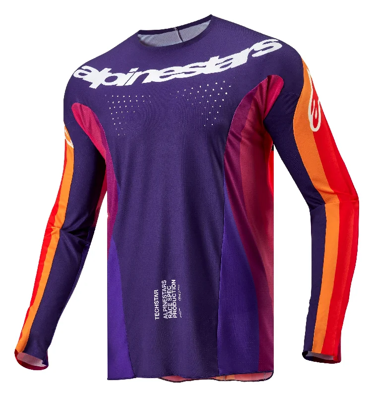 Bike frame protector-ALPINESTARS 2024 TECHSTAR PNEUMA JERSEY - DEEP PURPLE/ORANGE/DEEP BLUE