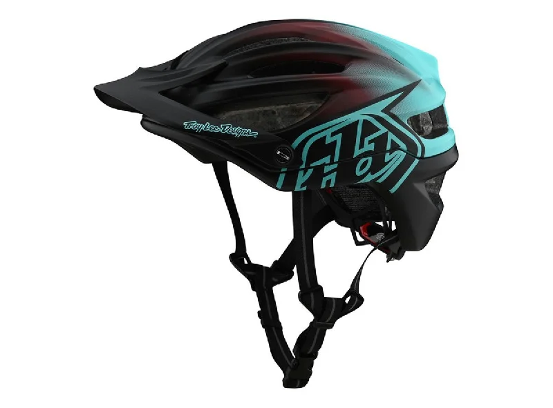 Bicycle cargo rack-Troy Lee Designs A2 MIPS MTB Helmet - STAIN'D - Black-Turquoise - 2020