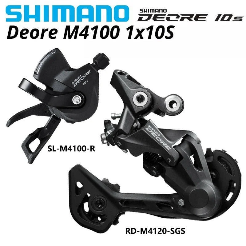 Mountain bike pedals-Shimano Deore M4100 1x10S MTB Bike Derailleurs Groupset SL-M4100 Shifter Lever RD-M4120 RD-M5120 Rear Bicycle Switch Basic m6000