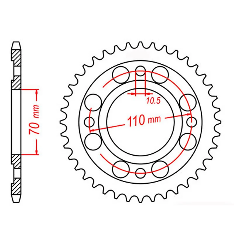 Road bike wheels-MTX 246 Steel Rear Sprocket #530 (41T) (11-413-41)