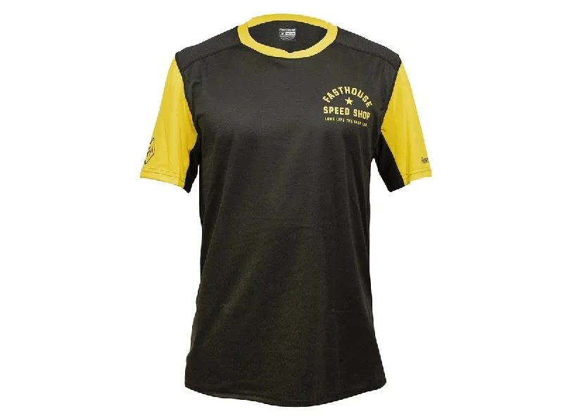 Cycling rain gear-Fasthouse Alloy Star Short Sleeve MTB Jersey - Youth - Black-Gold