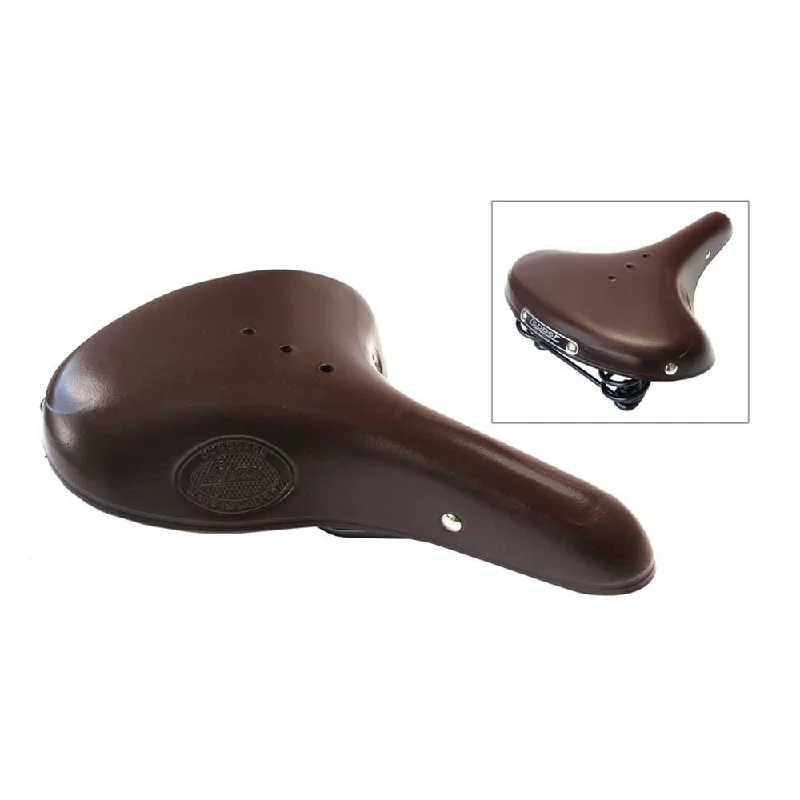 Bike tire repair-Brown Lepper Concorde Bicycle Leather Saddle Vintage Leather Bike Seat RRP £109