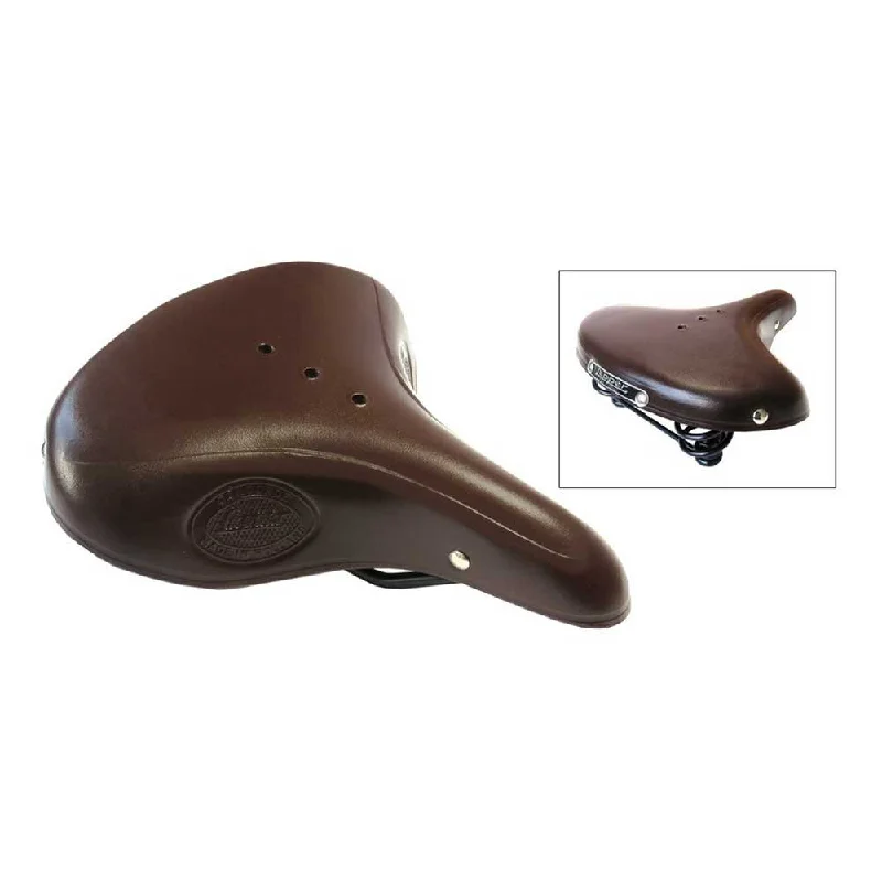 Bike tire inflator-Brown Lepper Leather Bike Seat 810 Concorde Authentic Line Women's Cycle Saddle