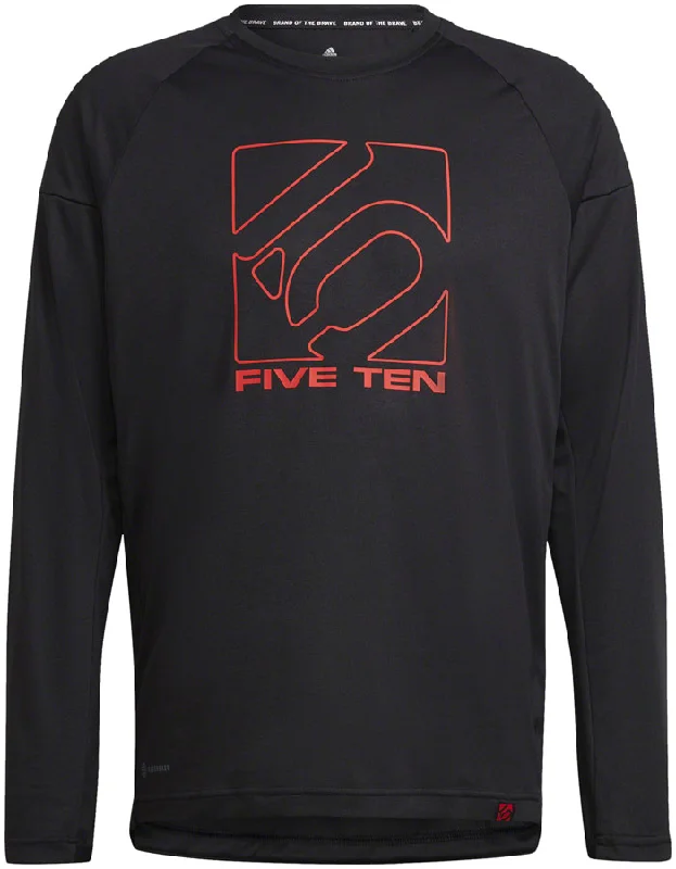 Bicycle front rack-Five Ten Long Sleeve Jersey - Black Small