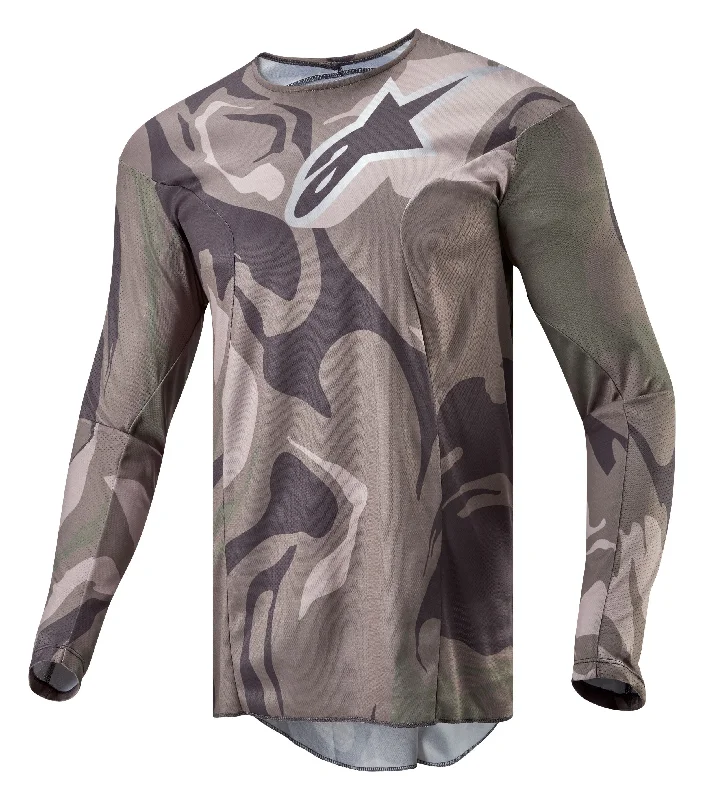 Mountain bike pedals-ALPINESTARS 2024 RACER TACTICAL JERSEY - MILITARY GREEN/CAMO BROWN