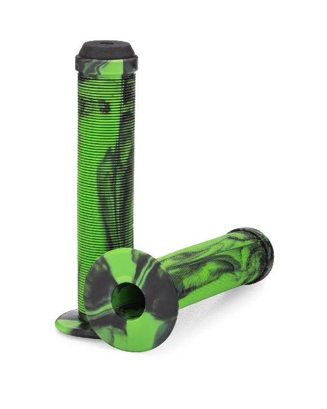 Bike tire patch-Flanged BMX Grip - Green/Black