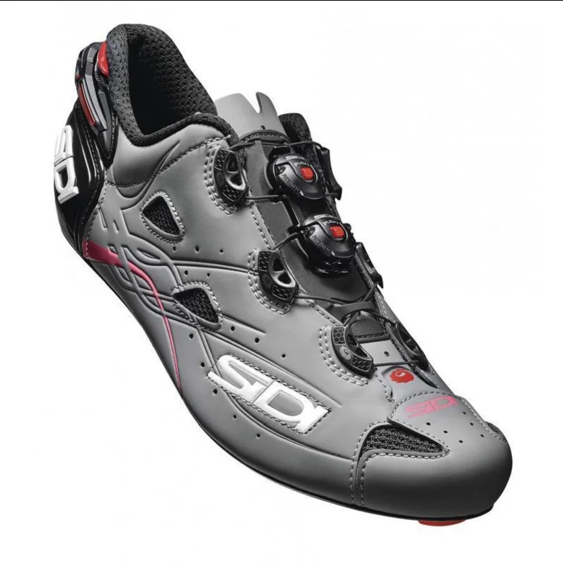 Road bike tires-Sidi Shot Giro D' Italia Shoe Blk/Gry/Pnk 46